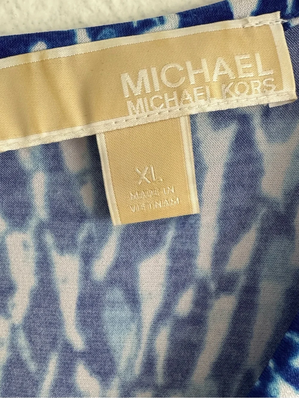 MICHAEL MICHAEL KORS FIT AND FLARE VIBRANT BLUE WHITE BUSINESS CASUAL DRESS XL - Picture 4 of 4